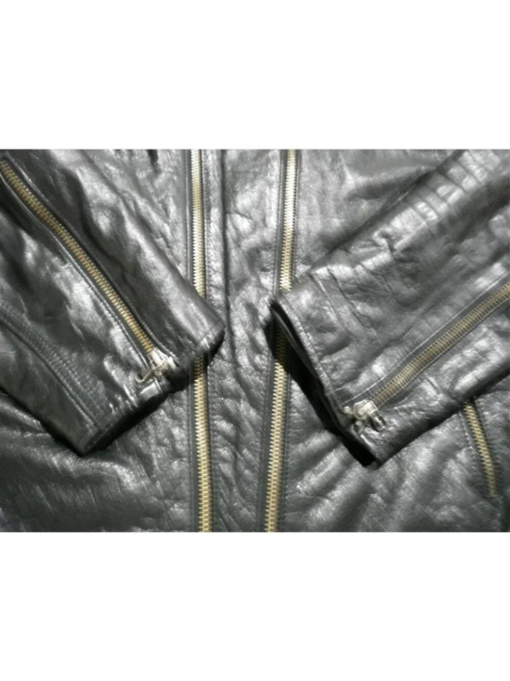 Vintage Retro Sean John Leather  Biker Jacket Men's Size XL Zippers